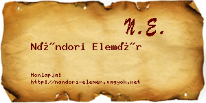Nándori Elemér névjegykártya