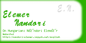 elemer nandori business card